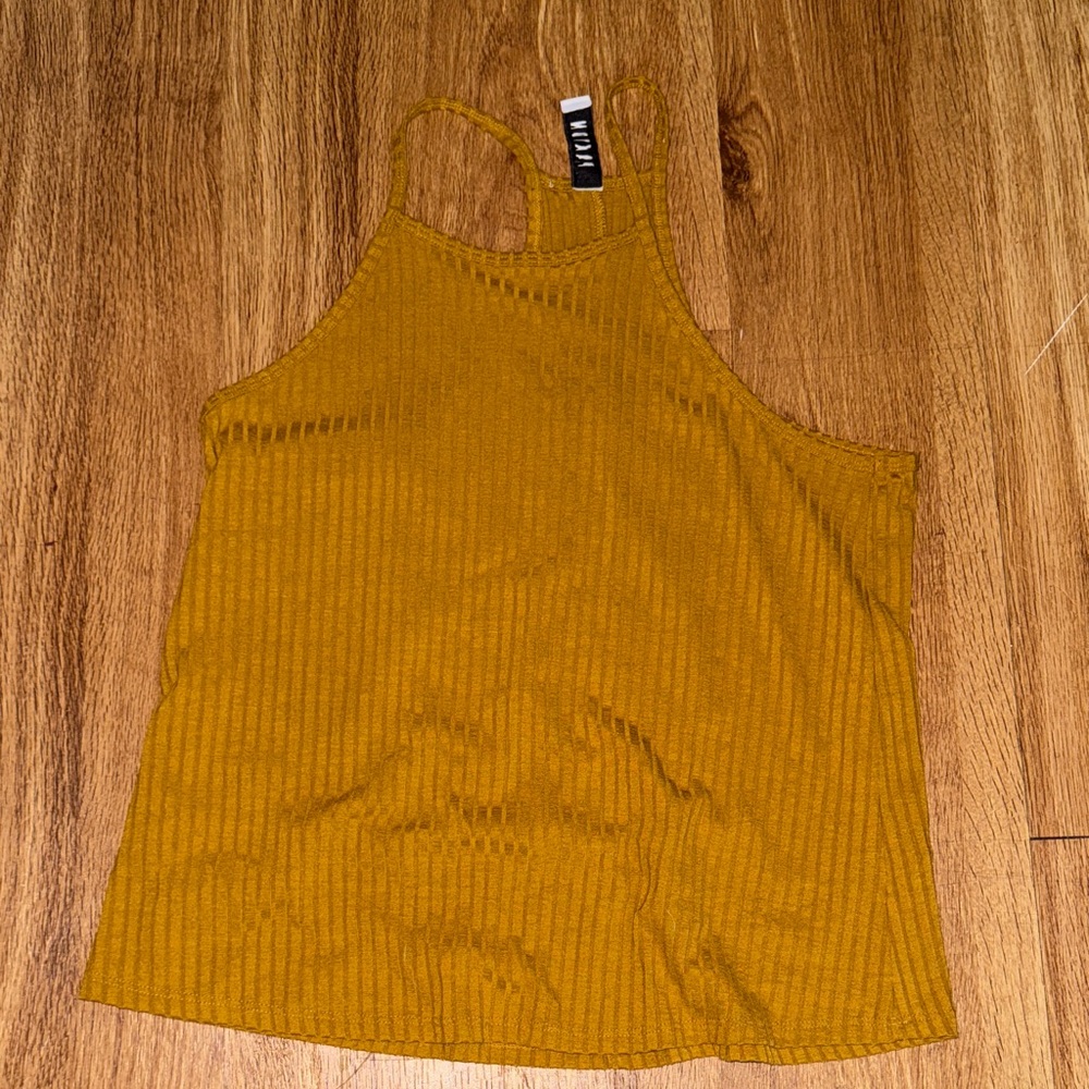 Mustard Ribbed Tank Top by Wild Fable